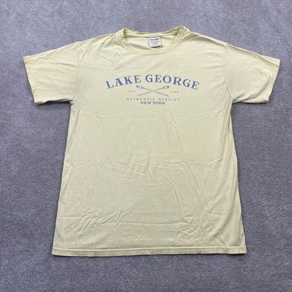 Lake George New York T-Shirt ComfortWash Short Sleeve Mens Medium Rowing